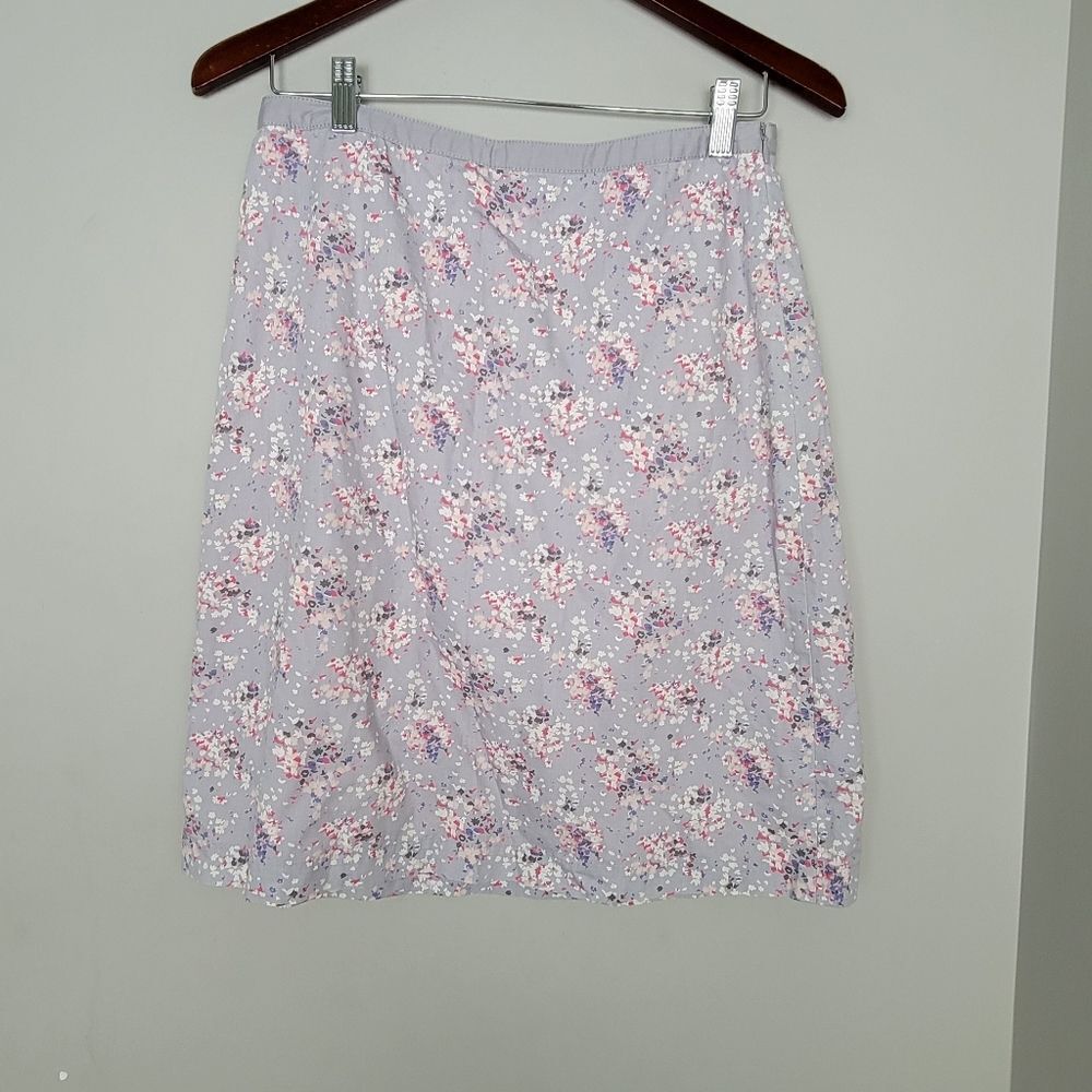BODEN COTTON LINED KNEE LENGTH FLORAL PRINT SKIRT